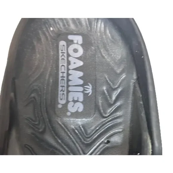 Skechers Women Foamies GO WALK Backstrap Athletic Mules Black Perforated EUC 10 - Picture 2 of 6